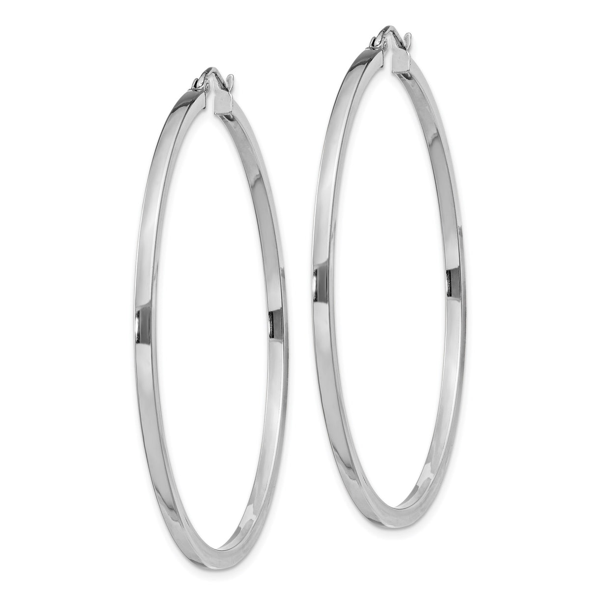 Sterling Silver Hoop Earrings, Lightweight Thin Round Design with High-Polish Finish for Women