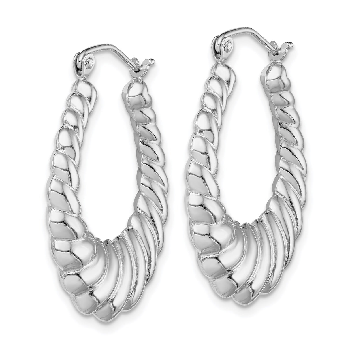 Sterling Silver Twisted Hoop Earrings, Ribbed Rope Design, Bold Textured Classic Hoops for Women