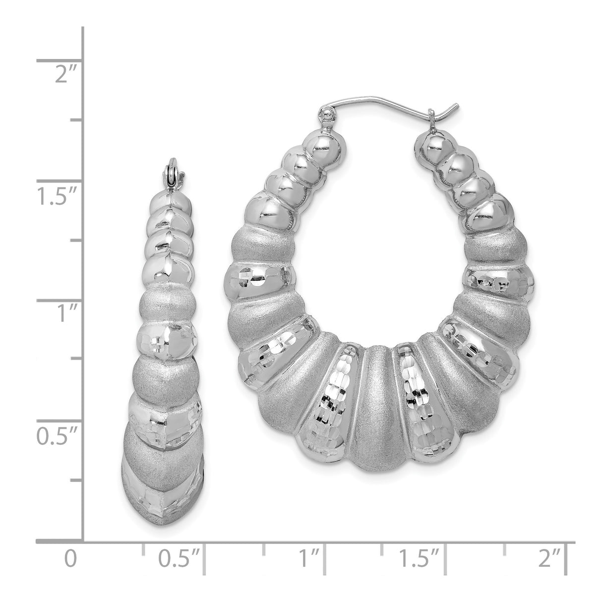 Sterling Silver Hoop Earrings with Ribbed Texture, Polished Matte Finish, Bold Sculptural Design