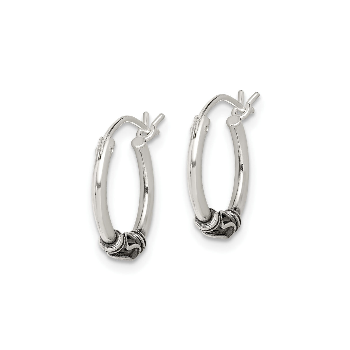 Sterling Silver Hoop Earrings with Twisted Wire Design, Bali Inspired Boho Style for Women or Unisex