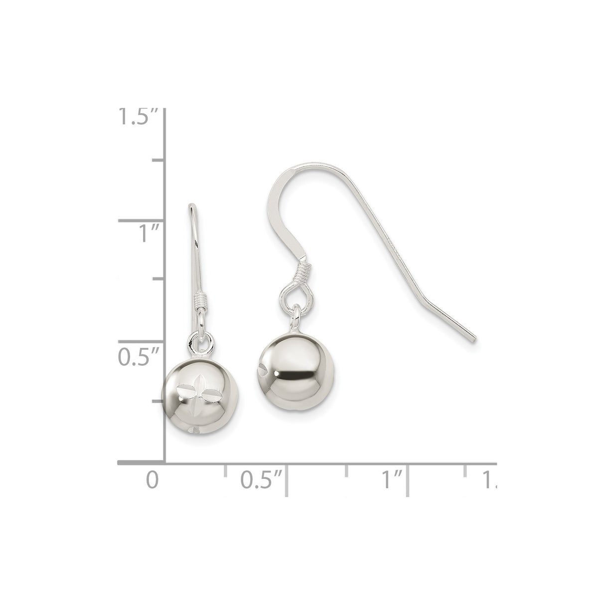 Sterling Silver Dangle Earrings with Jingle Bell Charms and Floral Cutout Design