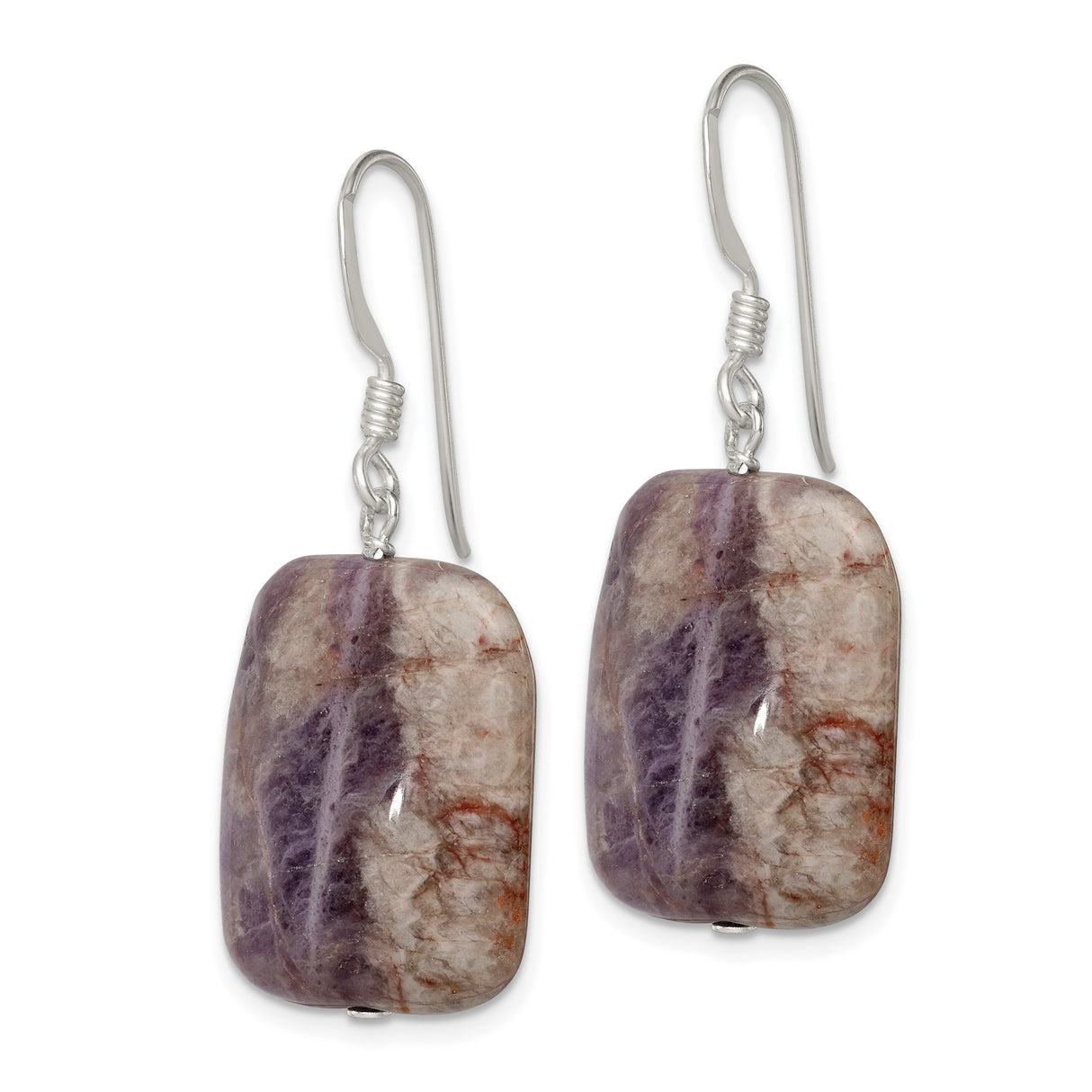 Sterling Silver Dangle Earrings with Amethyst, Boho Style Artisan Drop Design for Women