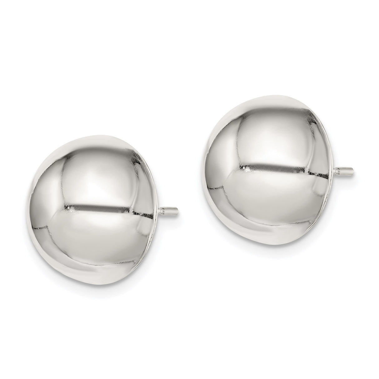 Sterling Silver Dome Earrings, Polished Half Sphere Studs, Minimalist Modern Design for Women