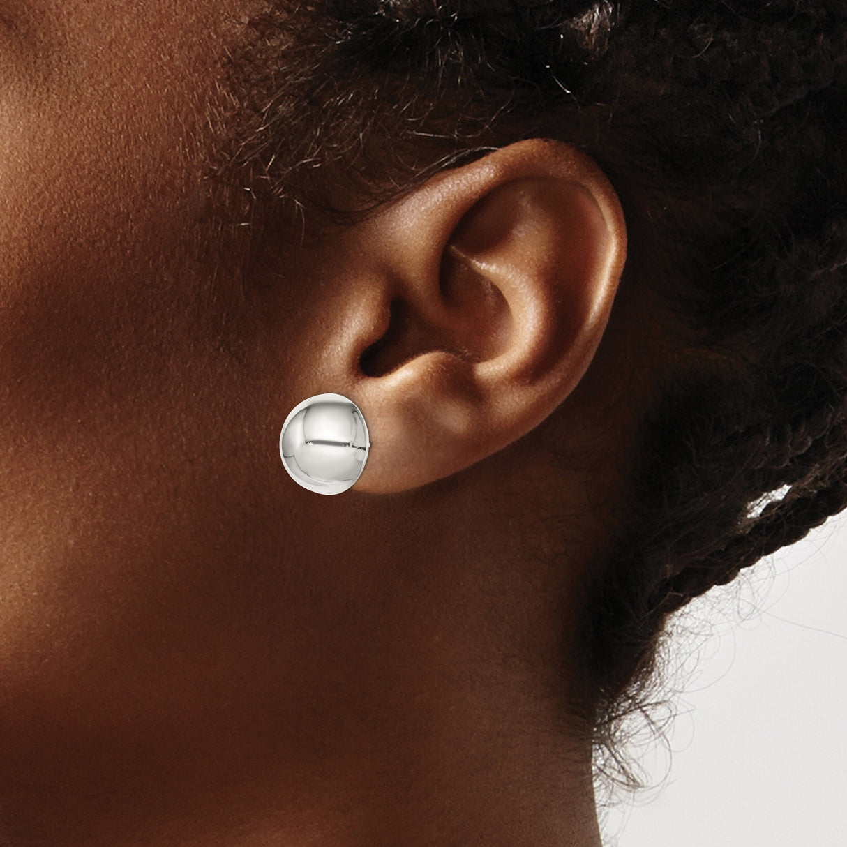 Sterling Silver Dome Earrings, Polished Half Sphere Studs, Minimalist Modern Design for Women