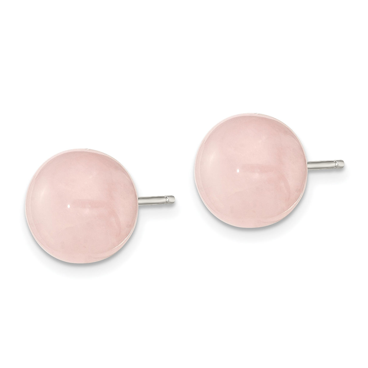 Sterling Silver Stud Earrings with Rose Quartz, Dainty Crystal Jewelry for Women