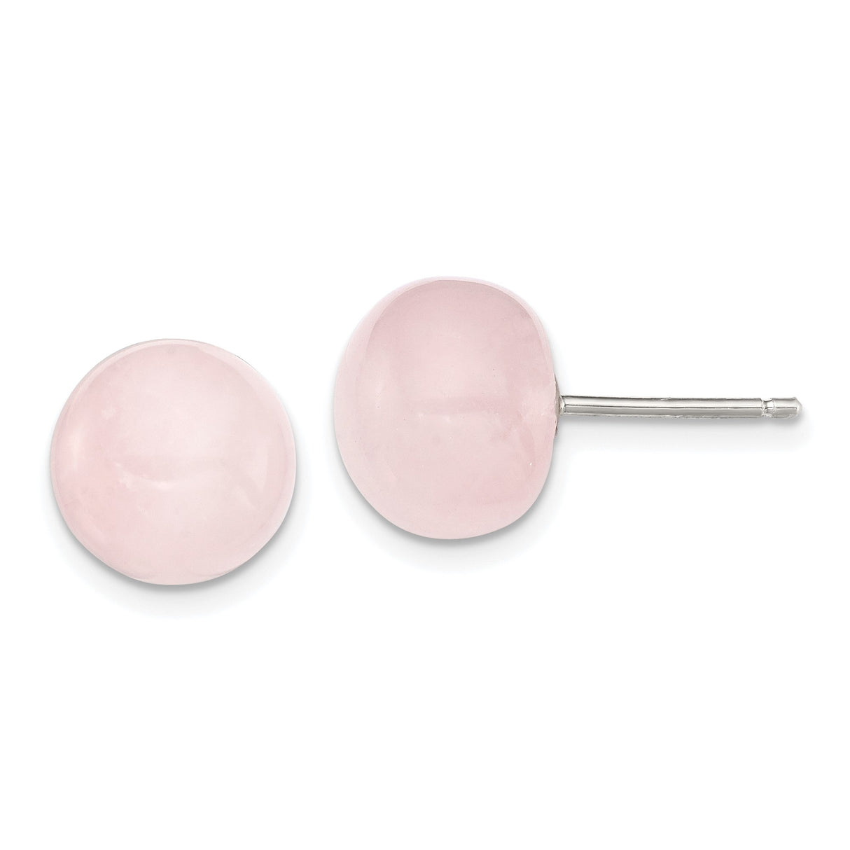 Sterling Silver Stud Earrings with Rose Quartz, Dainty Crystal Jewelry for Women