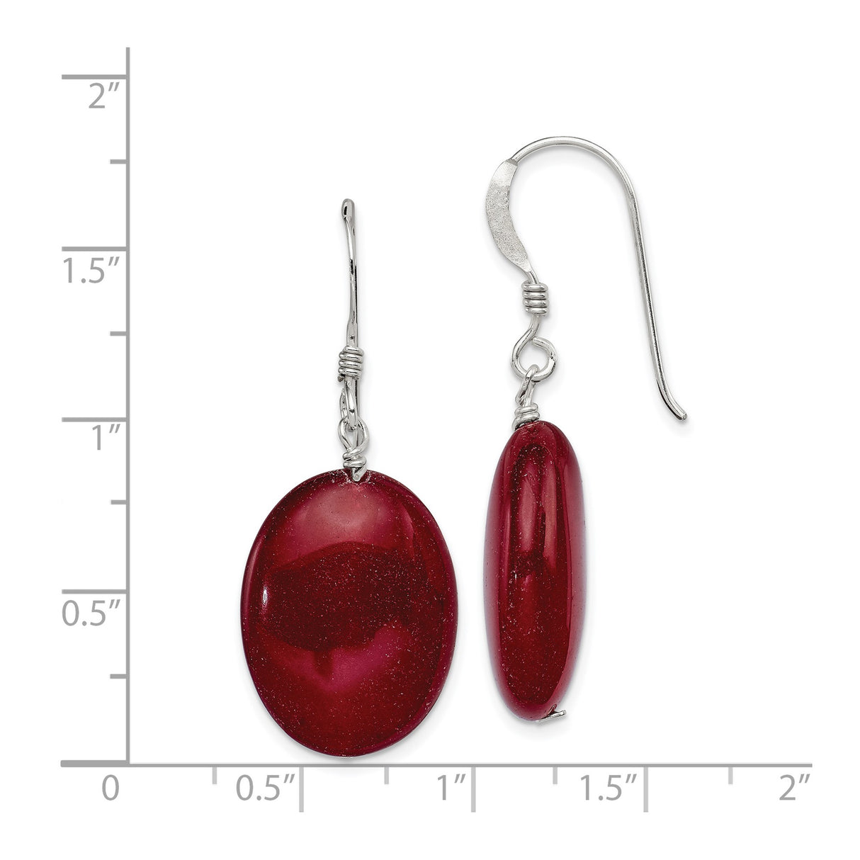 Sterling Silver Dangle Earrings with Jade, Polished Modern Drop Design for Women