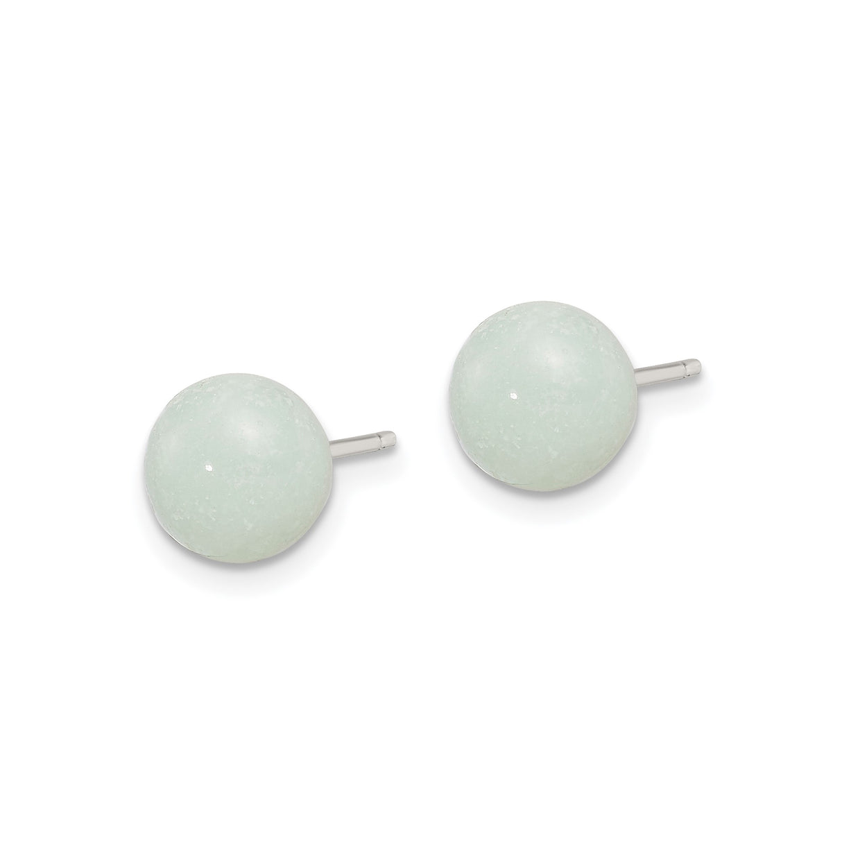 Sterling Silver Stud Earrings with Amazonite, Minimalist Calming Jewelry for Women