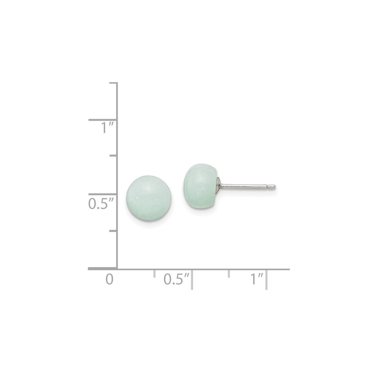 Sterling Silver Stud Earrings with Amazonite, Minimalist Calming Jewelry for Women