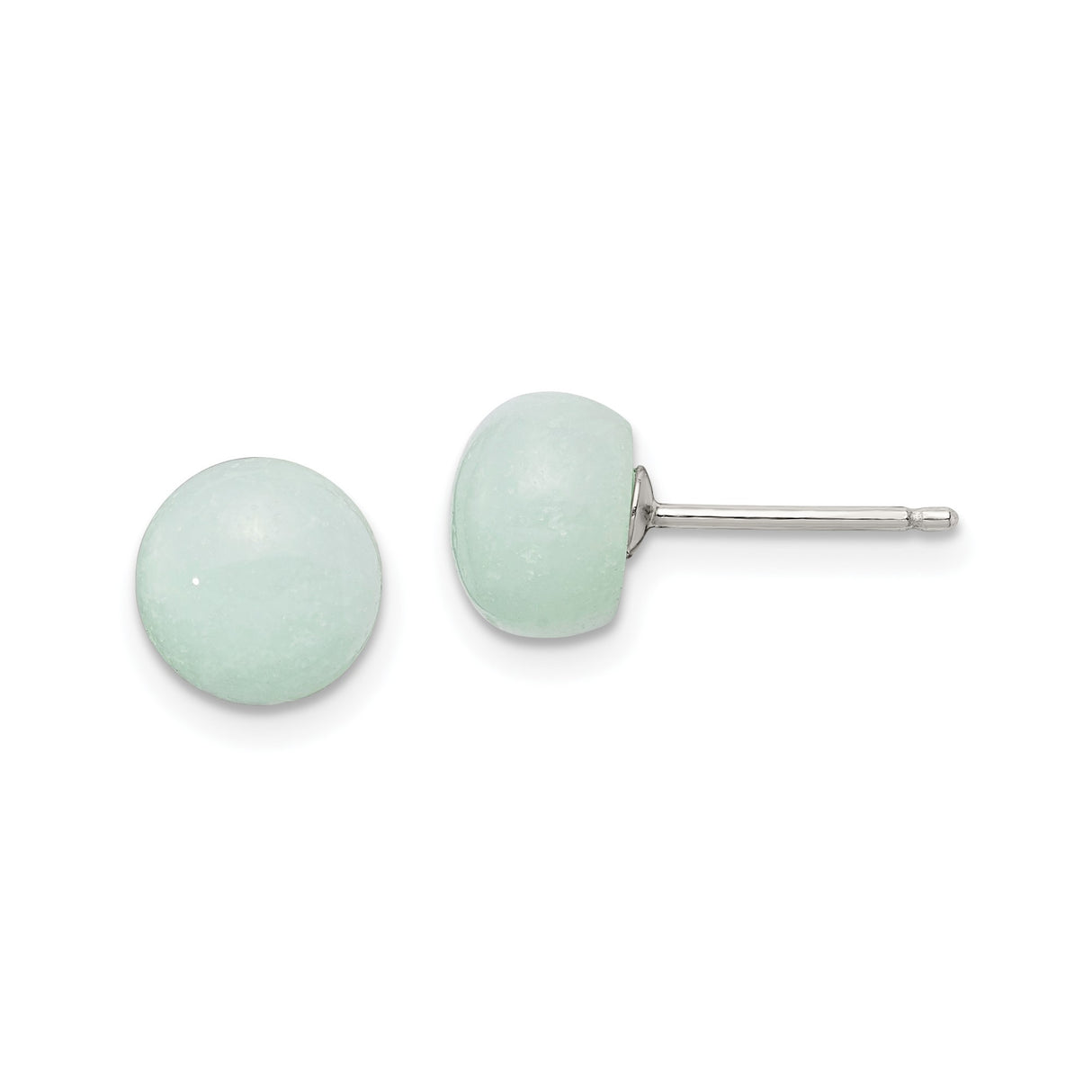 Sterling Silver Stud Earrings with Amazonite, Minimalist Calming Jewelry for Women