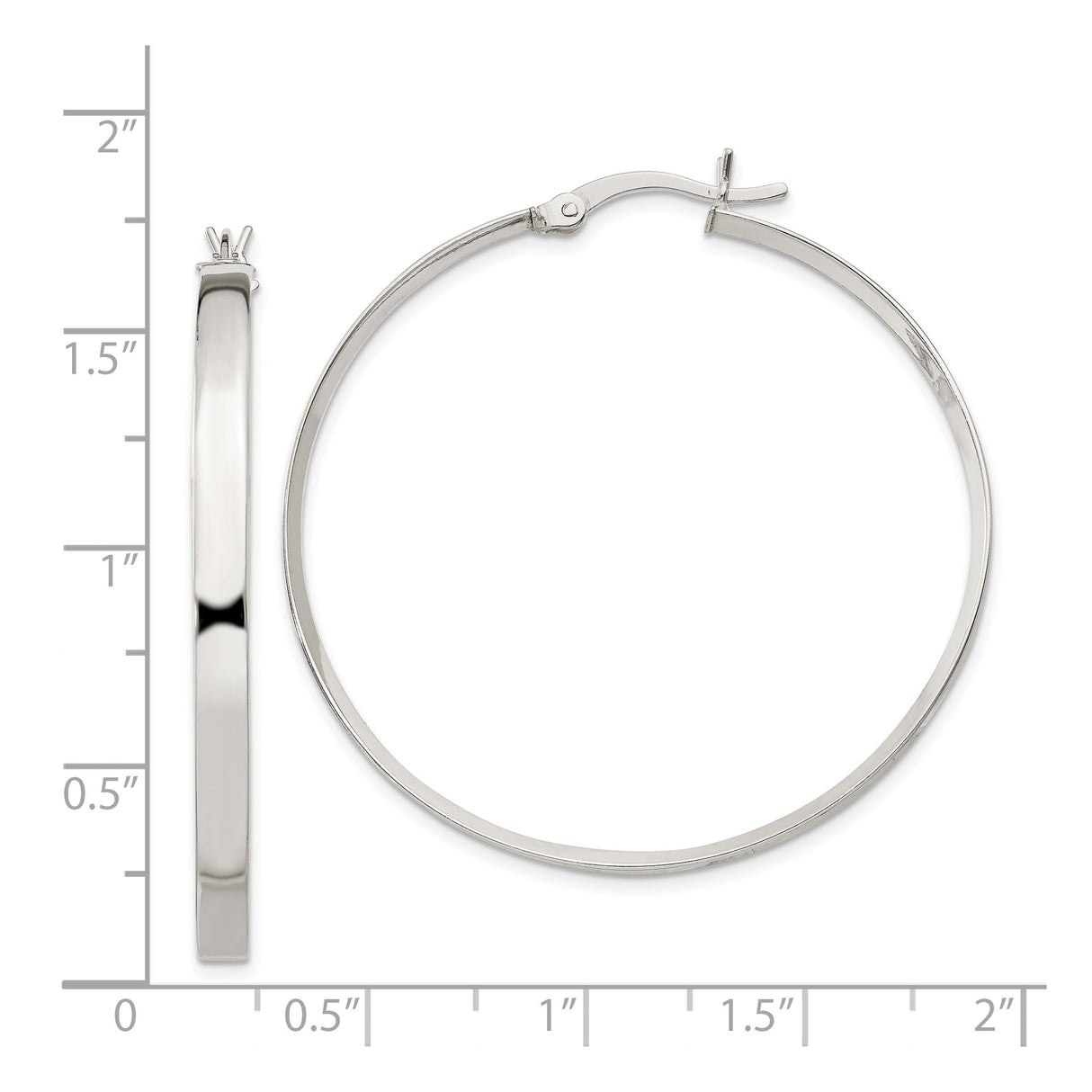 Sterling Silver Hoop Earrings, Large Round Tube Style with High Polish Finish, Minimalist Design