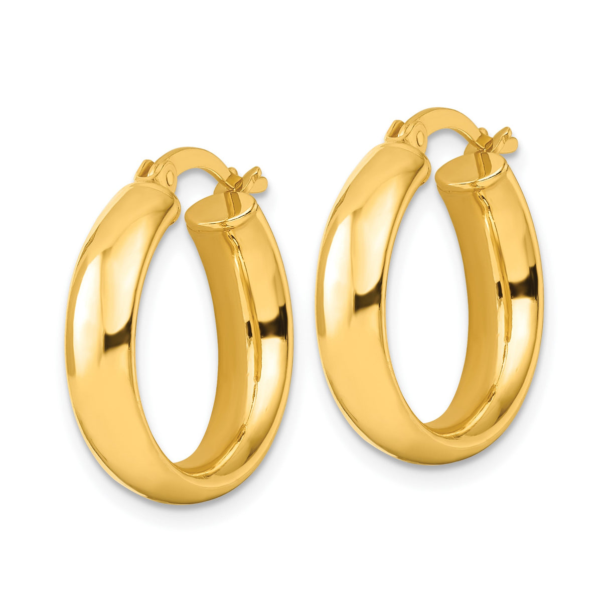 Sterling Silver Gold Plated Hoop Earrings, Smooth Finish, Classic Latch Back, Minimalist Style