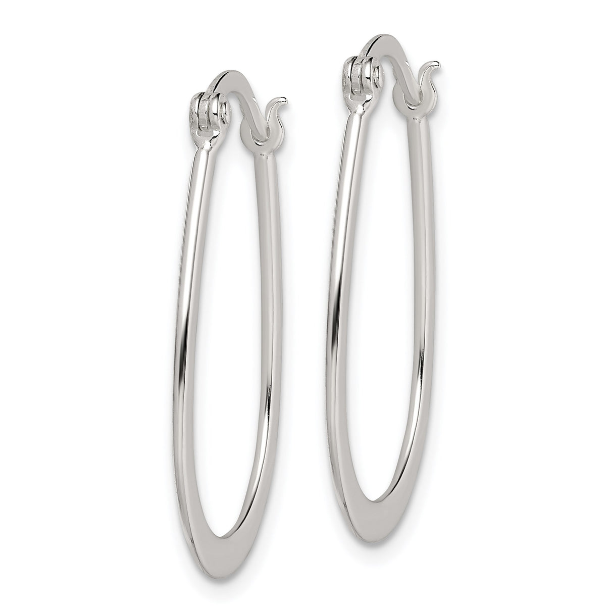 Sterling Silver Teardrop Hoop Earrings with Latch Back, Lightweight Minimalist Design