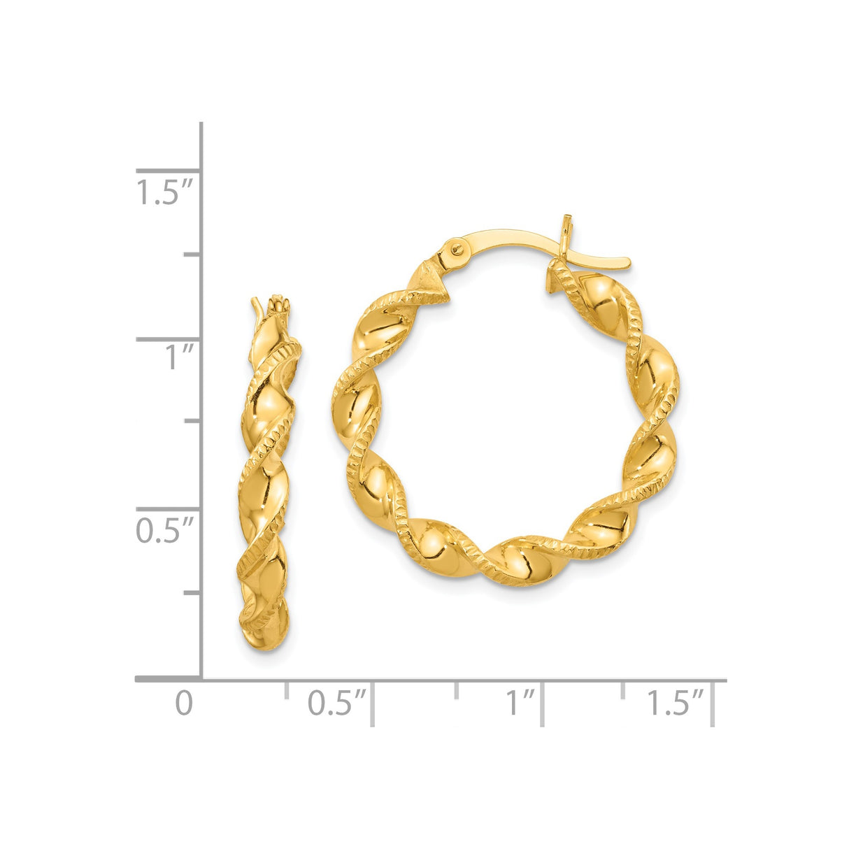 Sterling Silver Twisted Spiral Tube Hoop Earrings with Textured Rope Design