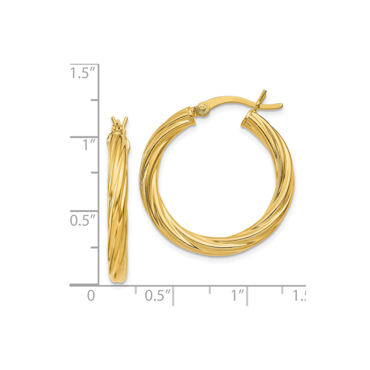 Sterling Silver Hoop Earrings, Gold Plated Twisted Spiral Tube Design, Textured Polished Finish
