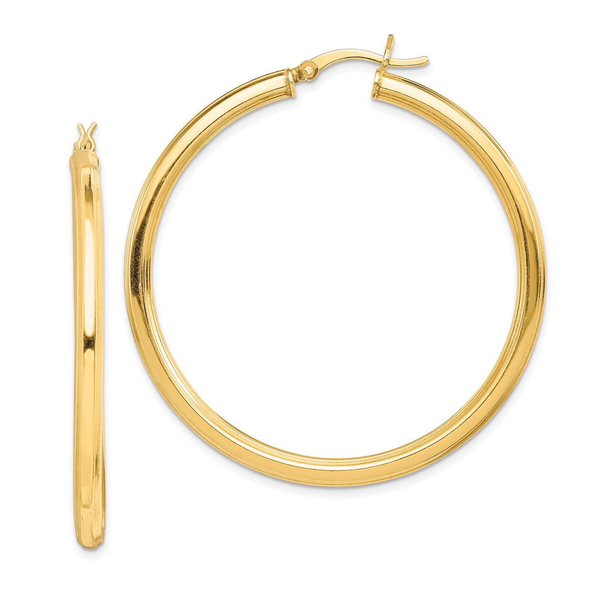 Sterling Silver Gold Plated Hoop Earrings, Minimalist Round Lightweight Design for Women
