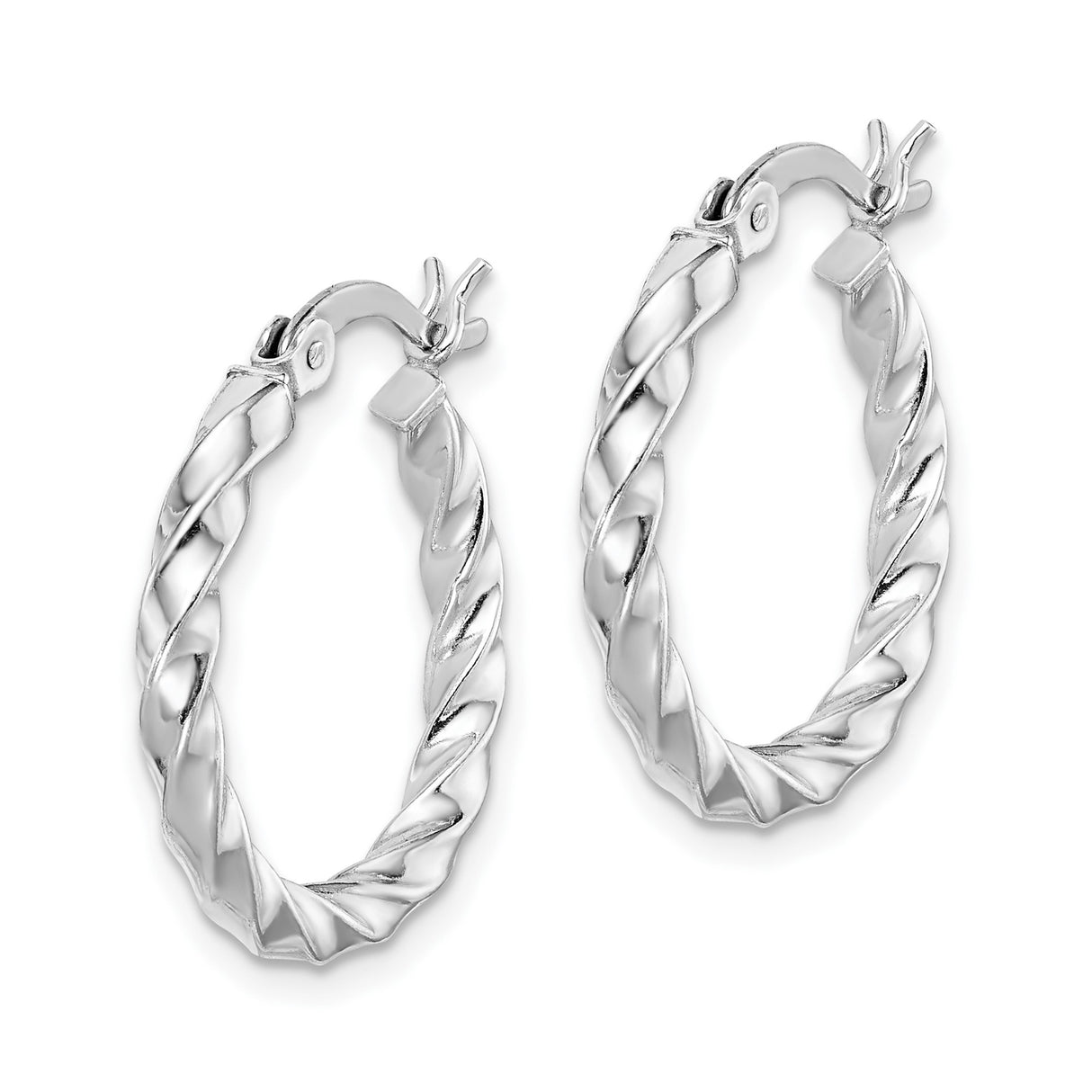 Sterling Silver Twisted Hoop Earrings with Braided Design and Textured Finish
