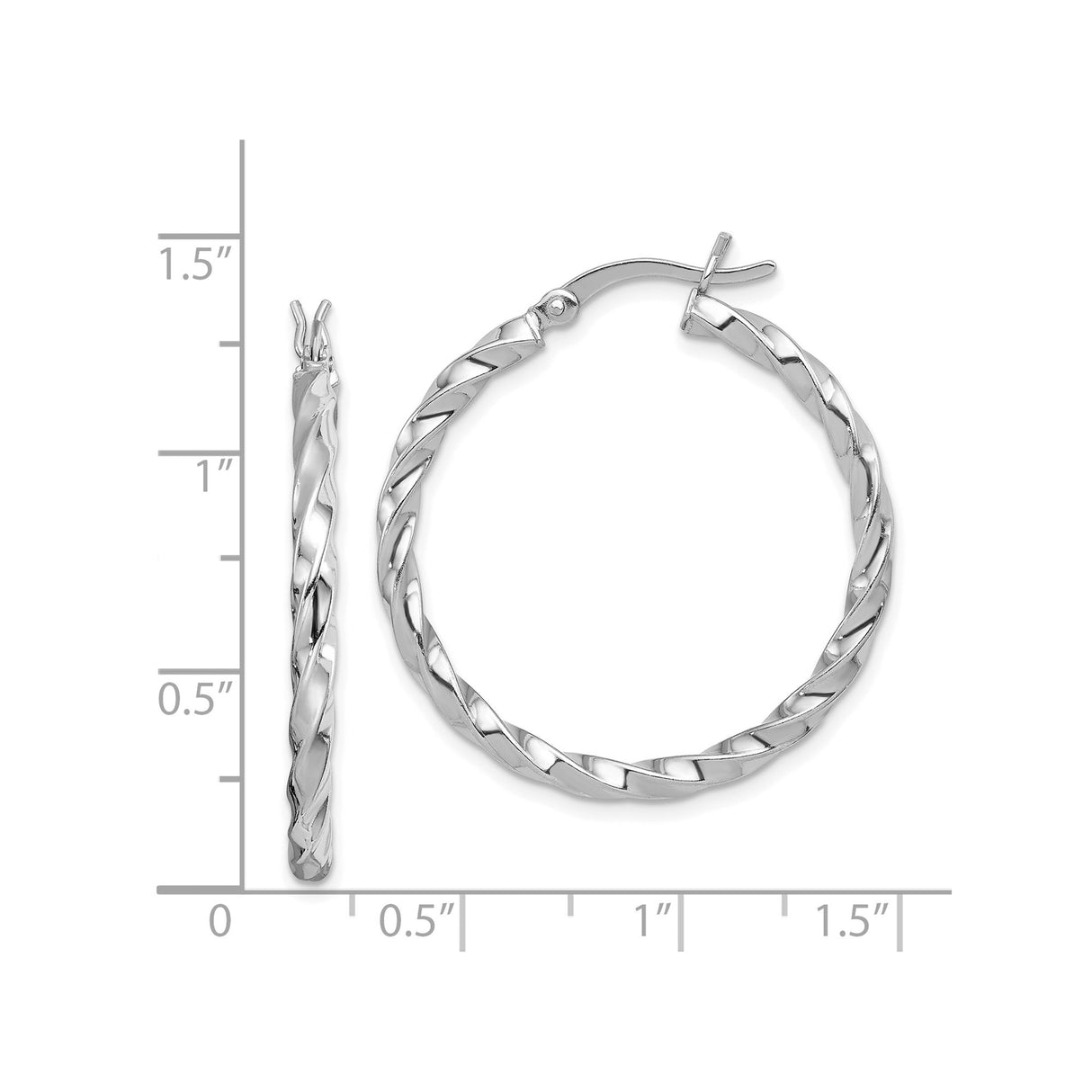Sterling Silver Hoop Earrings, Twisted Polished and Textured Design, Lightweight Large Hoops for Women
