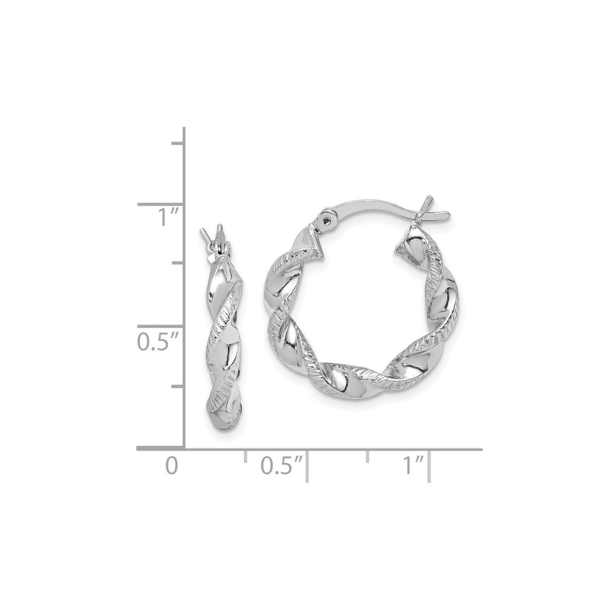 Sterling Silver Hoop Earrings, Twisted Interwoven Design with Polished and Textured Finish
