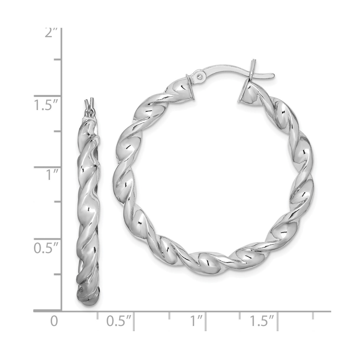 Sterling Silver Hoop Earrings with Twisted Braided Tube Design, Medium to Large Size