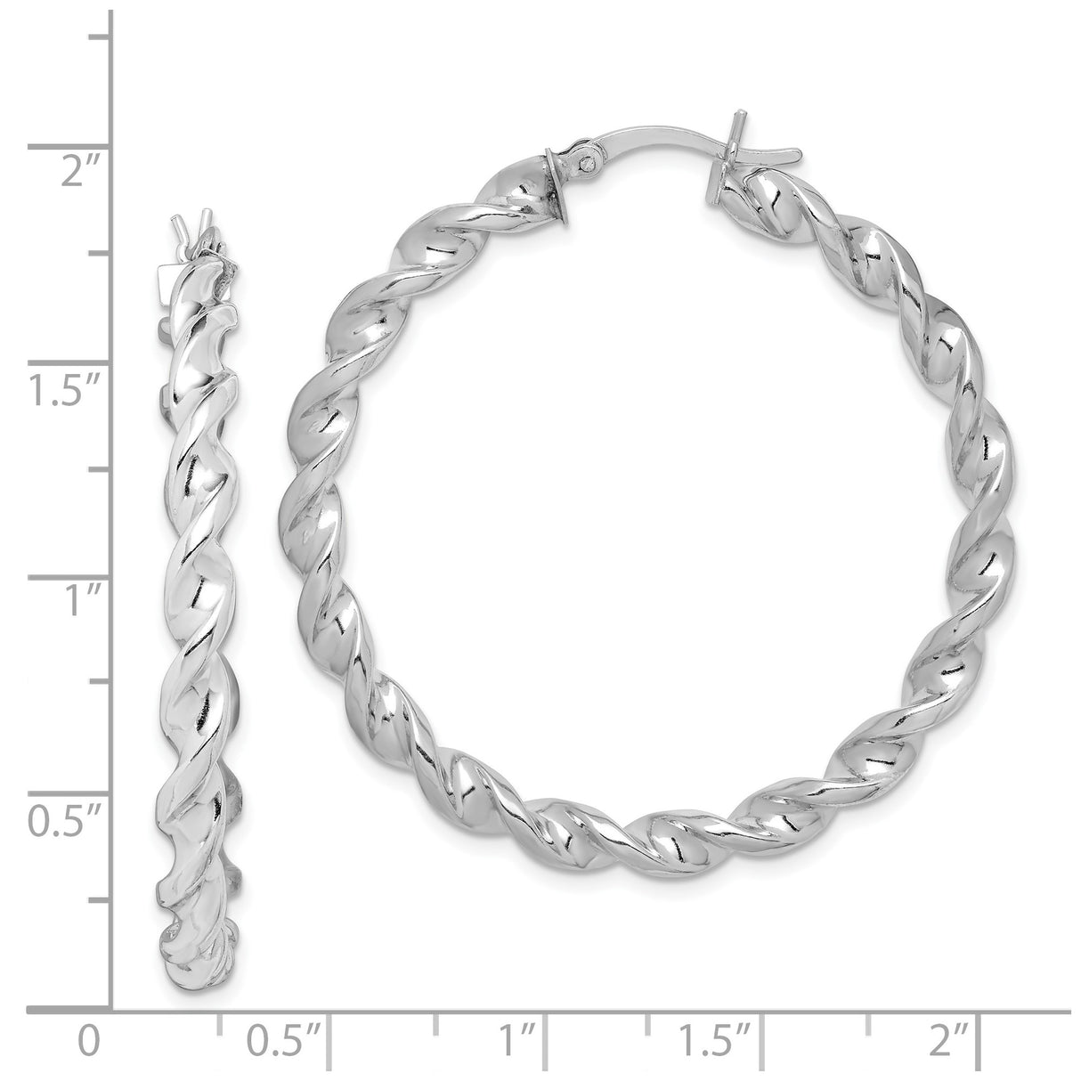 Sterling Silver Twisted Hoop Earrings, Large Round Rope Design, Polished Statement Jewelry for Women