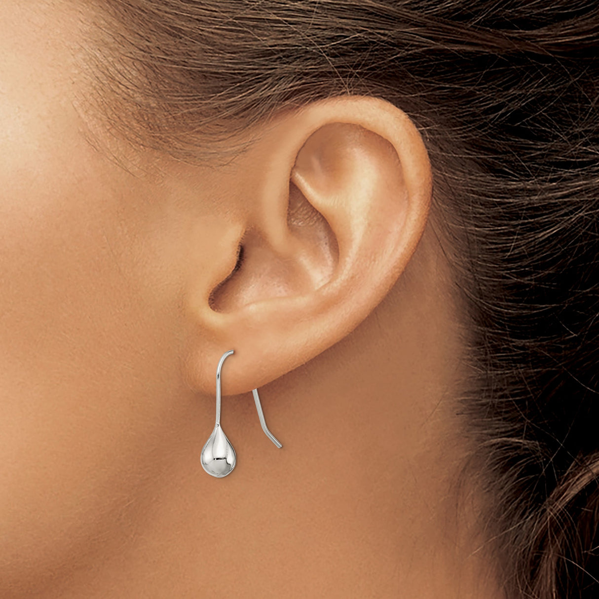 Sterling Silver Teardrop Dangle Earrings, Sleek Minimalist Design, Lightweight Modern Jewelry