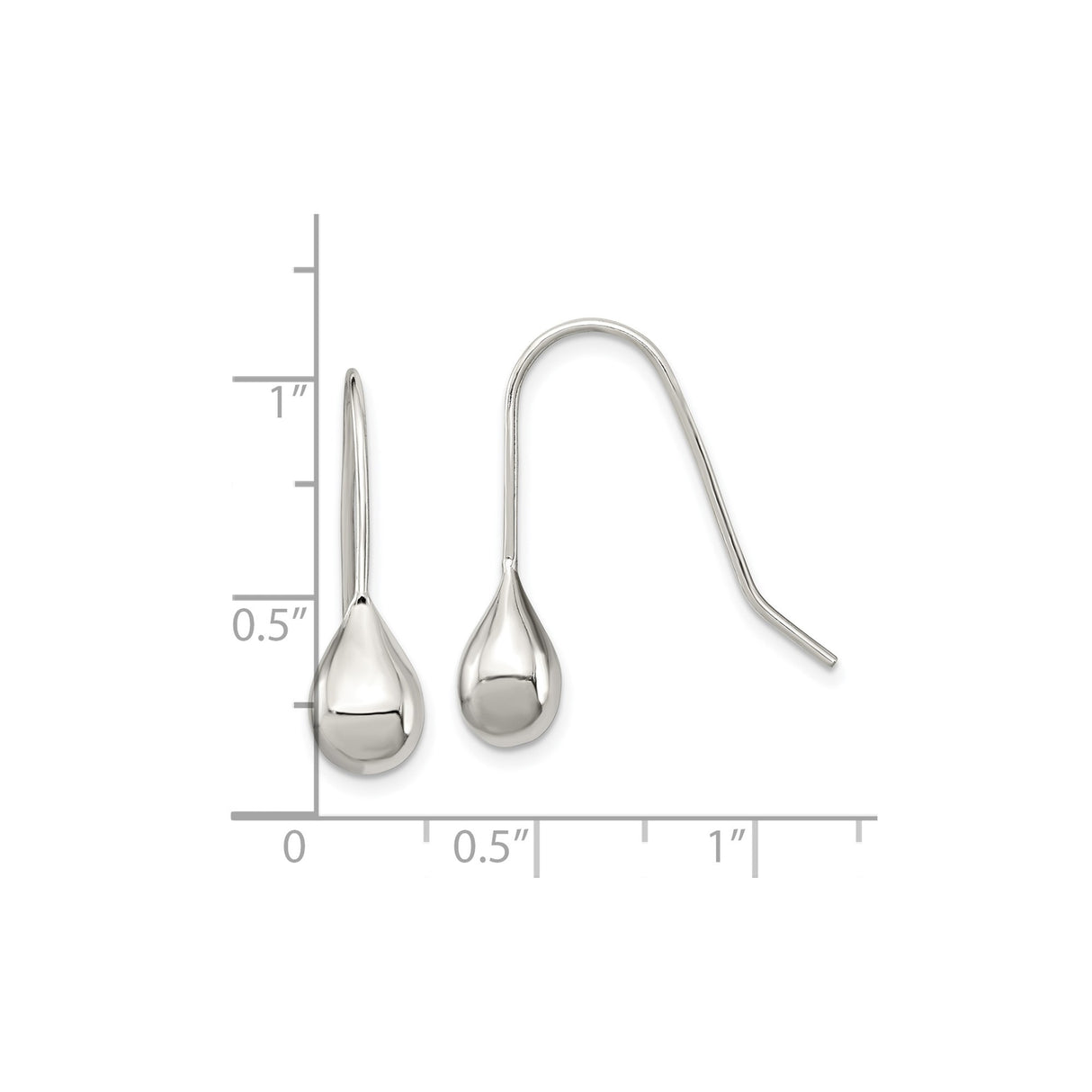 Sterling Silver Teardrop Dangle Earrings, Sleek Minimalist Design, Lightweight Modern Jewelry