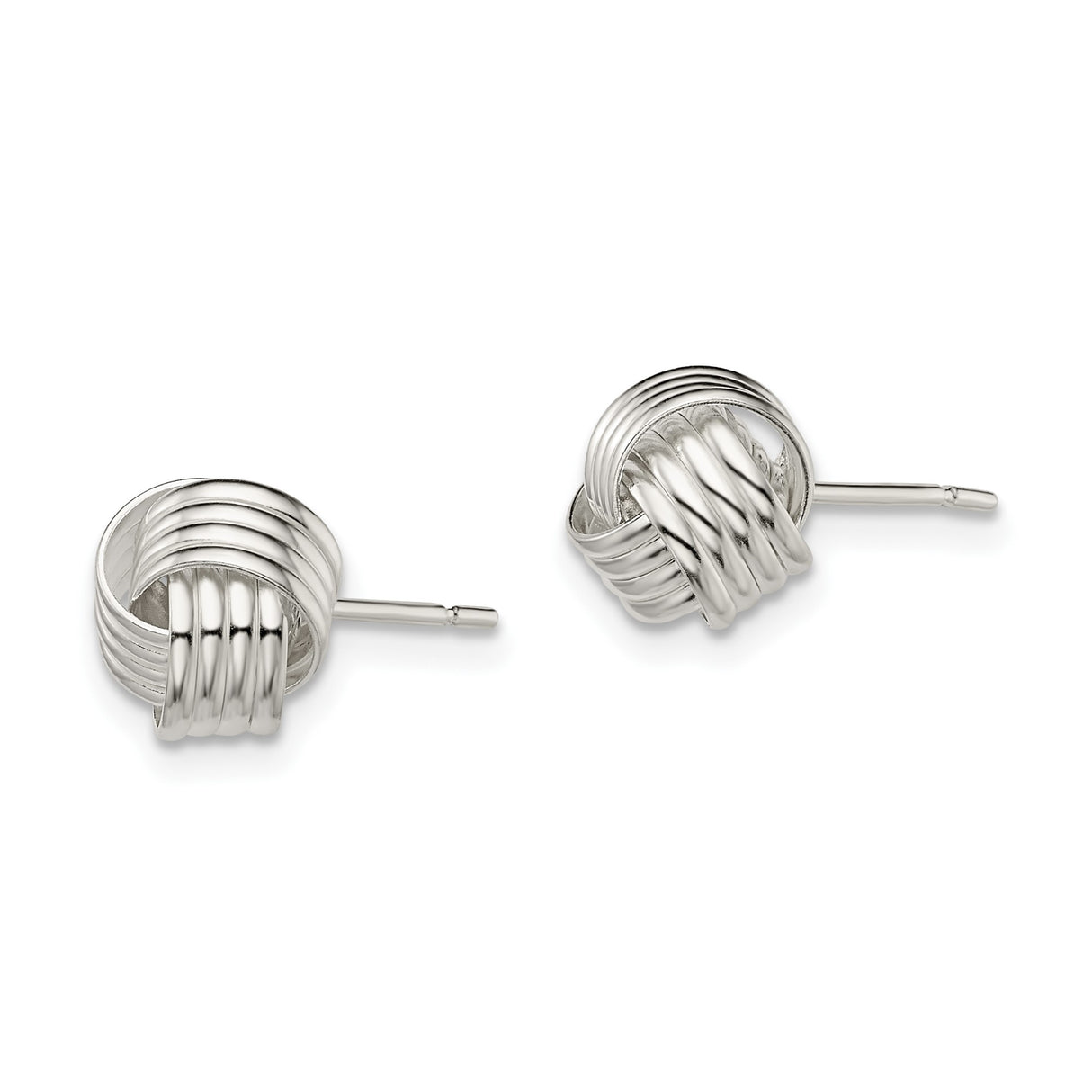 Sterling Silver Love Knot Stud Earrings with Twisted Rope Design for Women