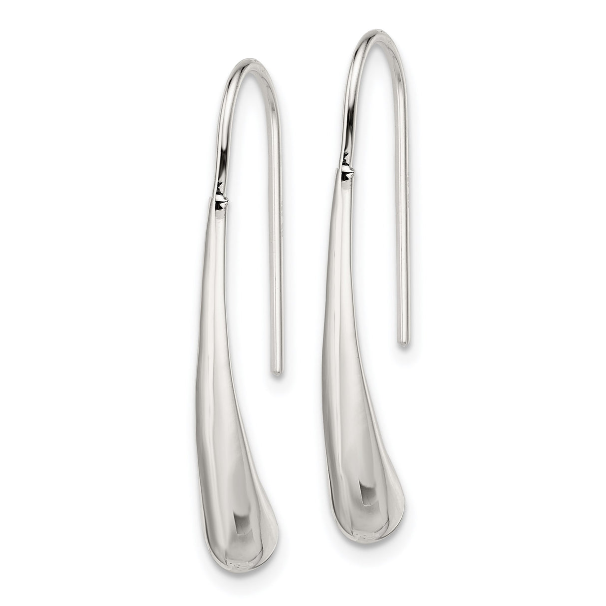 Sterling Silver Drop Earrings with Teardrop Dangle Design, Polished Minimalist Style