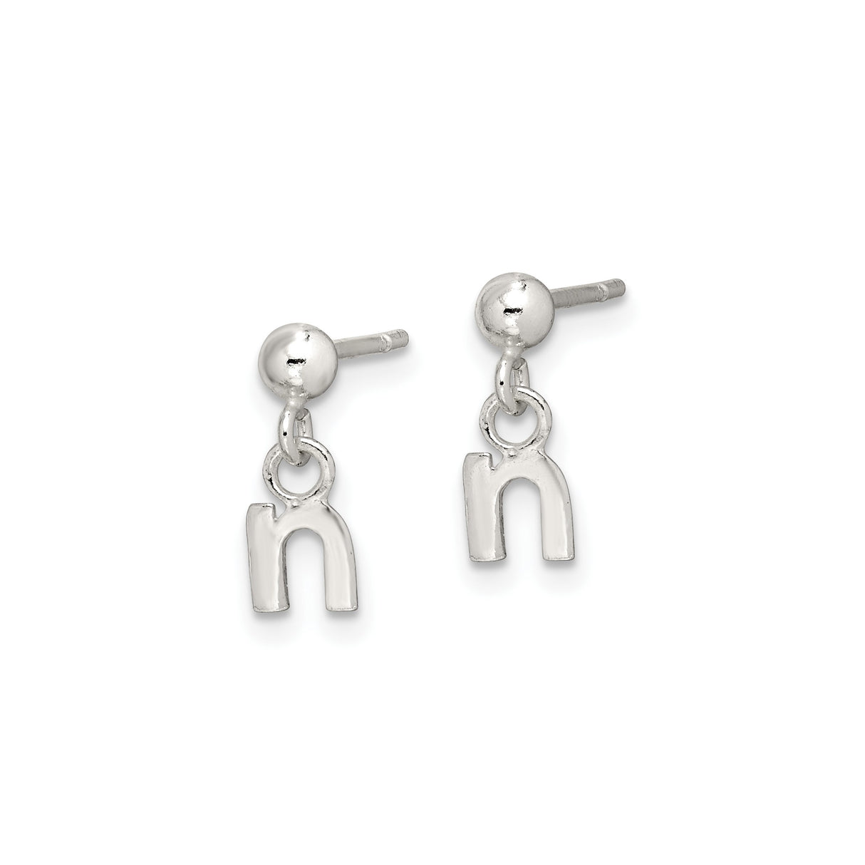 Sterling Silver Nun Symbol Stud Earrings, Arabic Christian Faith Jewelry