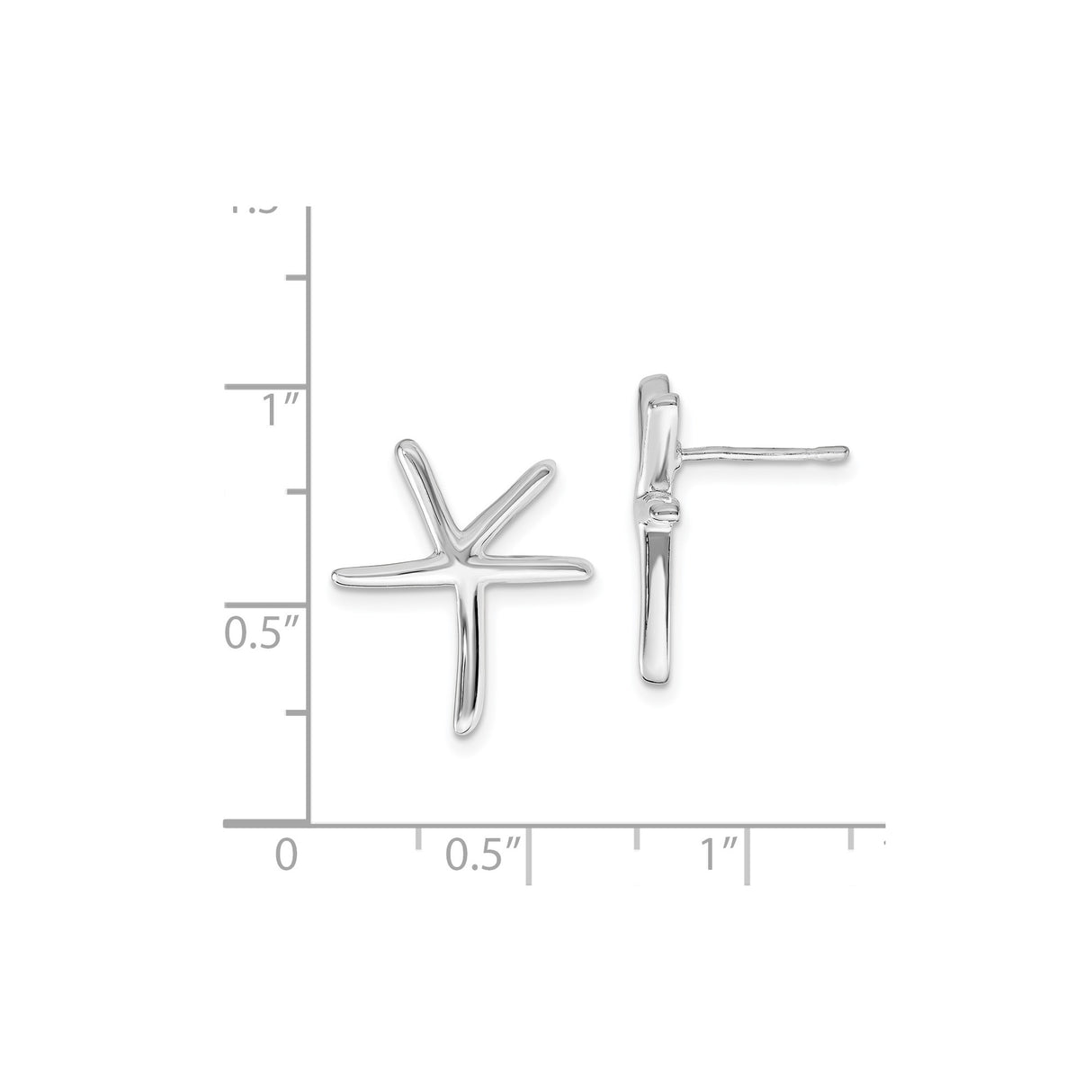 Sterling Silver Starburst Stud Earrings, Abstract Cross Celestial Design for Women