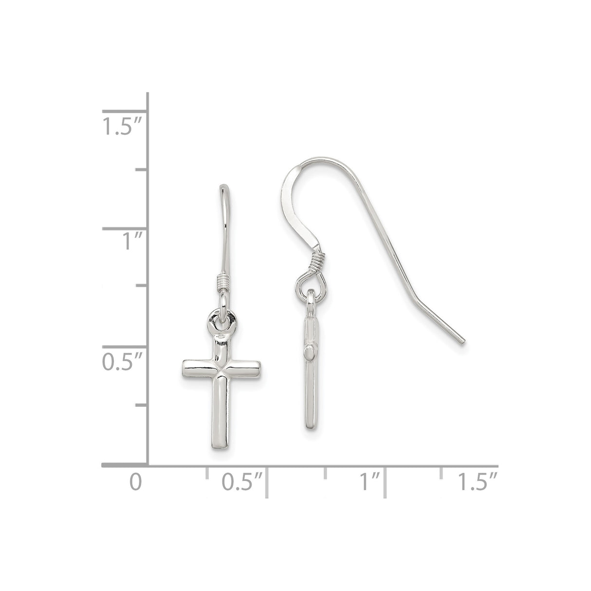 Sterling Silver Cross Pendant, Mirror Finish Minimalist Latin Cross for Men and Women