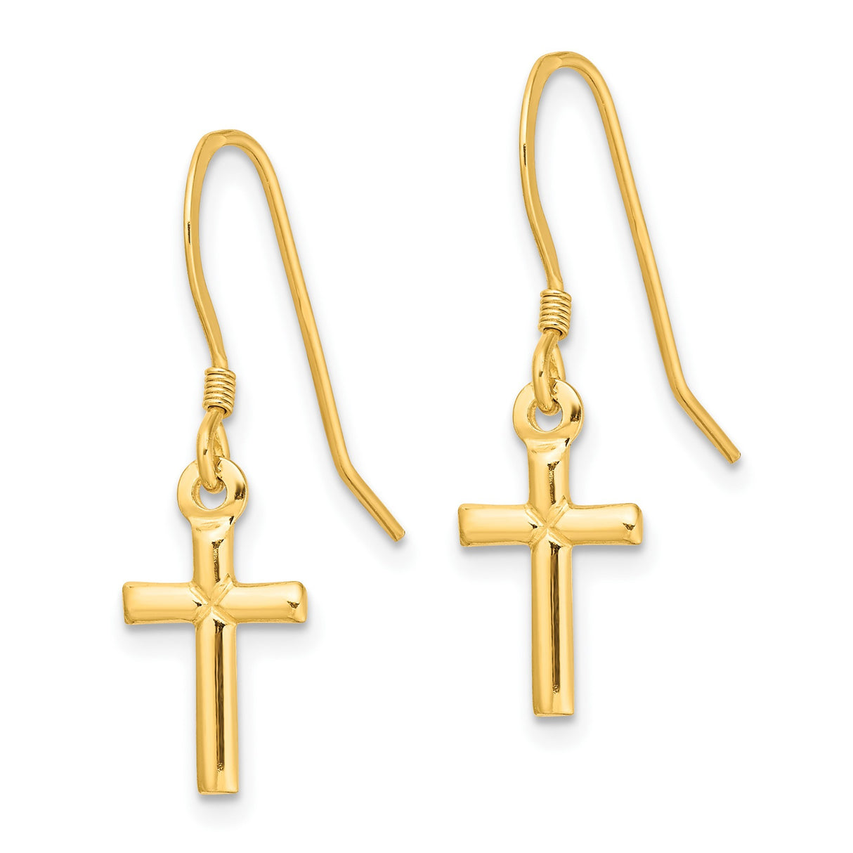 Sterling Silver Cross Pendant, Gold Plated with Polished Finish, Minimalist Religious Design