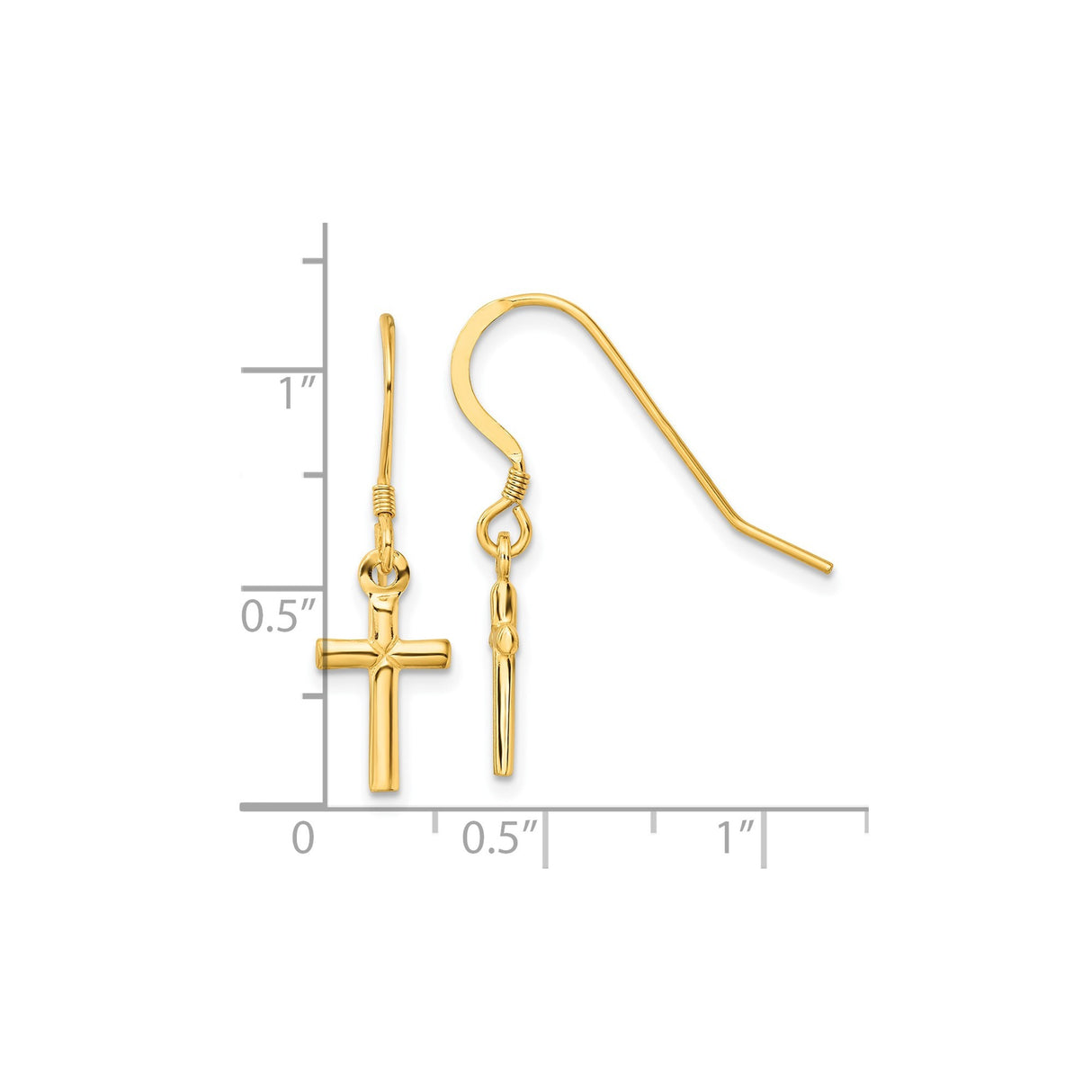 Sterling Silver Cross Pendant, Gold Plated with Polished Finish, Minimalist Religious Design