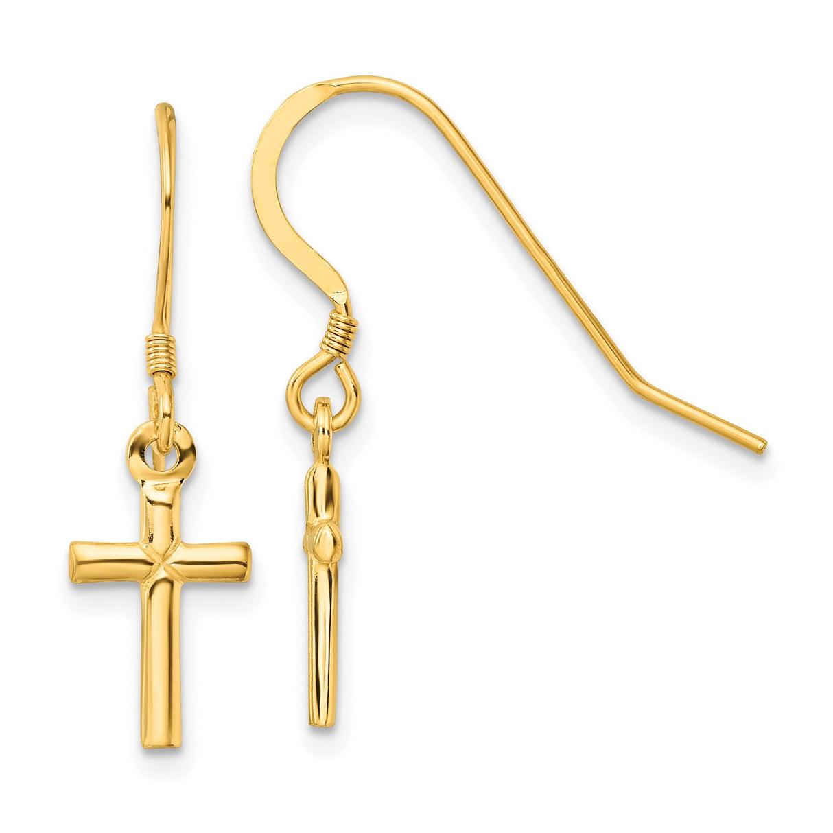 Sterling Silver Cross Pendant, Gold Plated with Polished Finish, Minimalist Religious Design