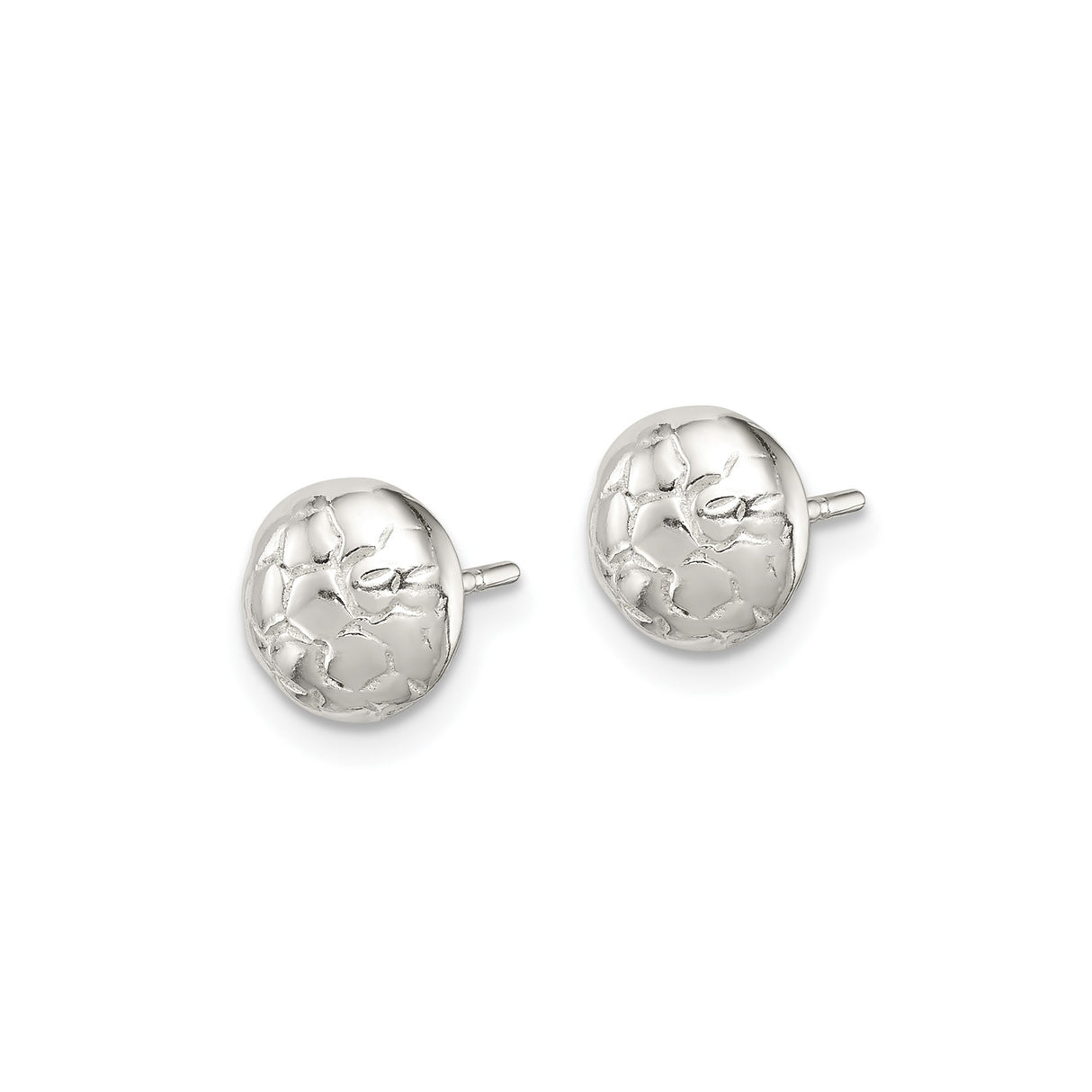 Sterling Silver Soccer Ball Stud Earrings, Textured Sport Design, Unisex Athletic Style