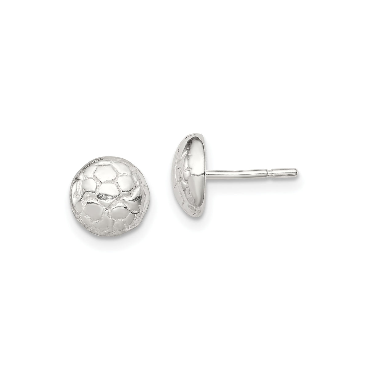 Sterling Silver Soccer Ball Stud Earrings, Textured Sport Design, Unisex Athletic Style