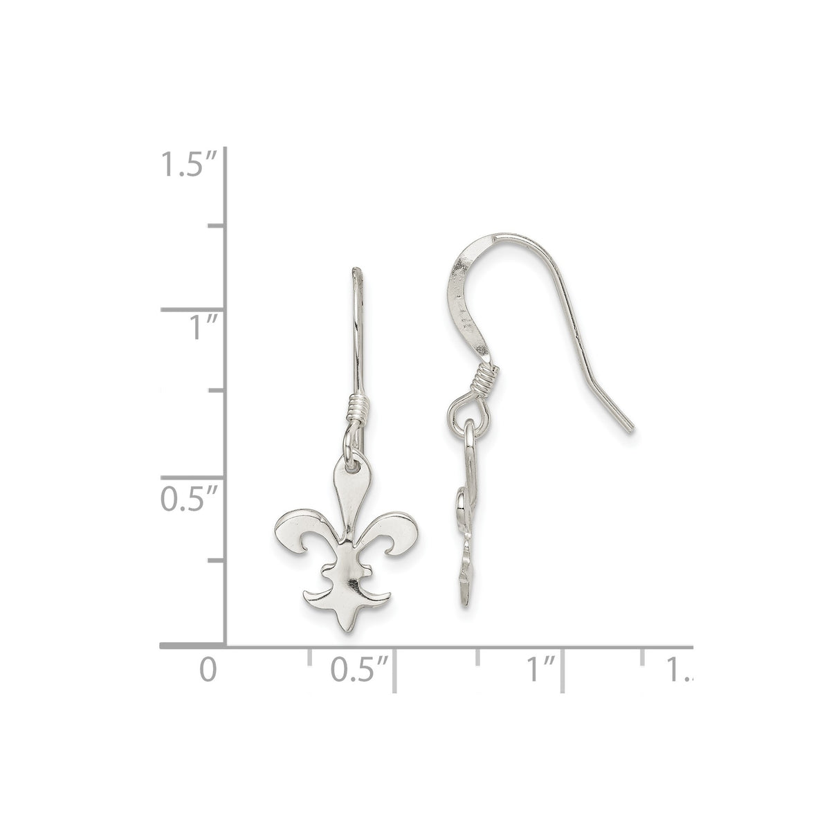 Sterling Silver Dangle Earrings, Fleur de Lis Design, French-Inspired Jewelry for Women