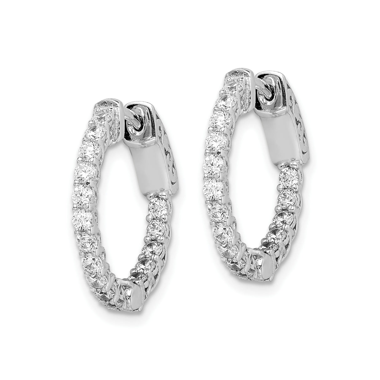 Sterling Silver Celtic Hoop Earrings with Cubic Zirconia, Intricate Knot Design