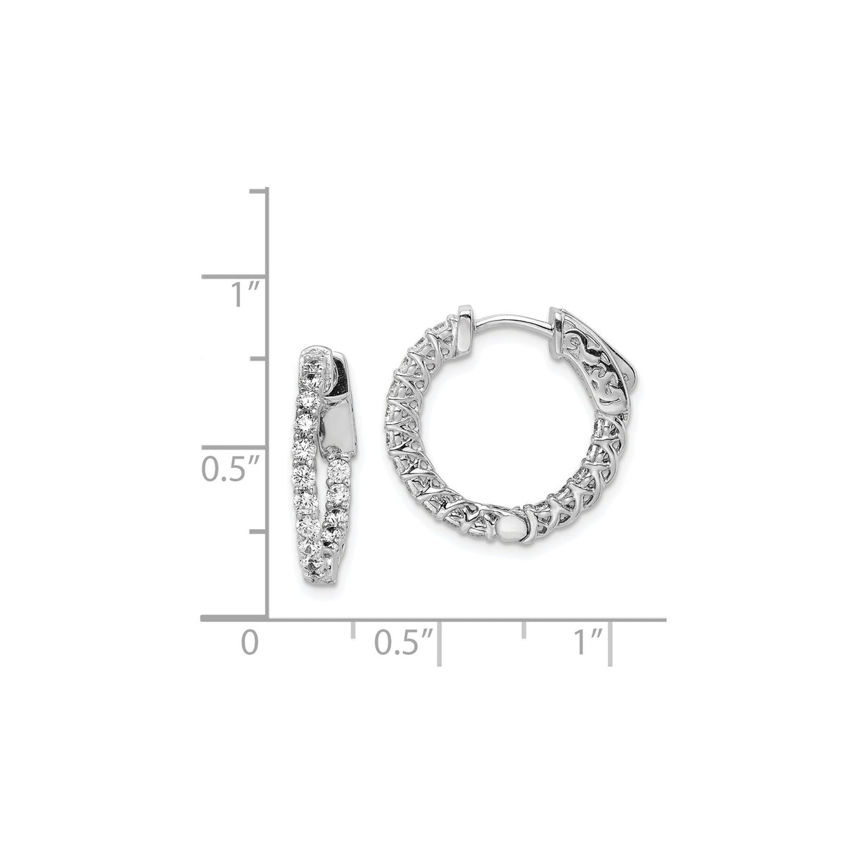 Sterling Silver Celtic Hoop Earrings with Cubic Zirconia, Intricate Knot Design