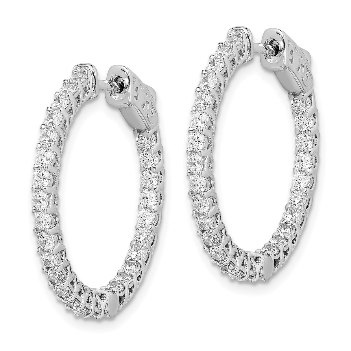 Sterling Silver Hoop Earrings with Cubic Zirconia and Celtic Filigree Design