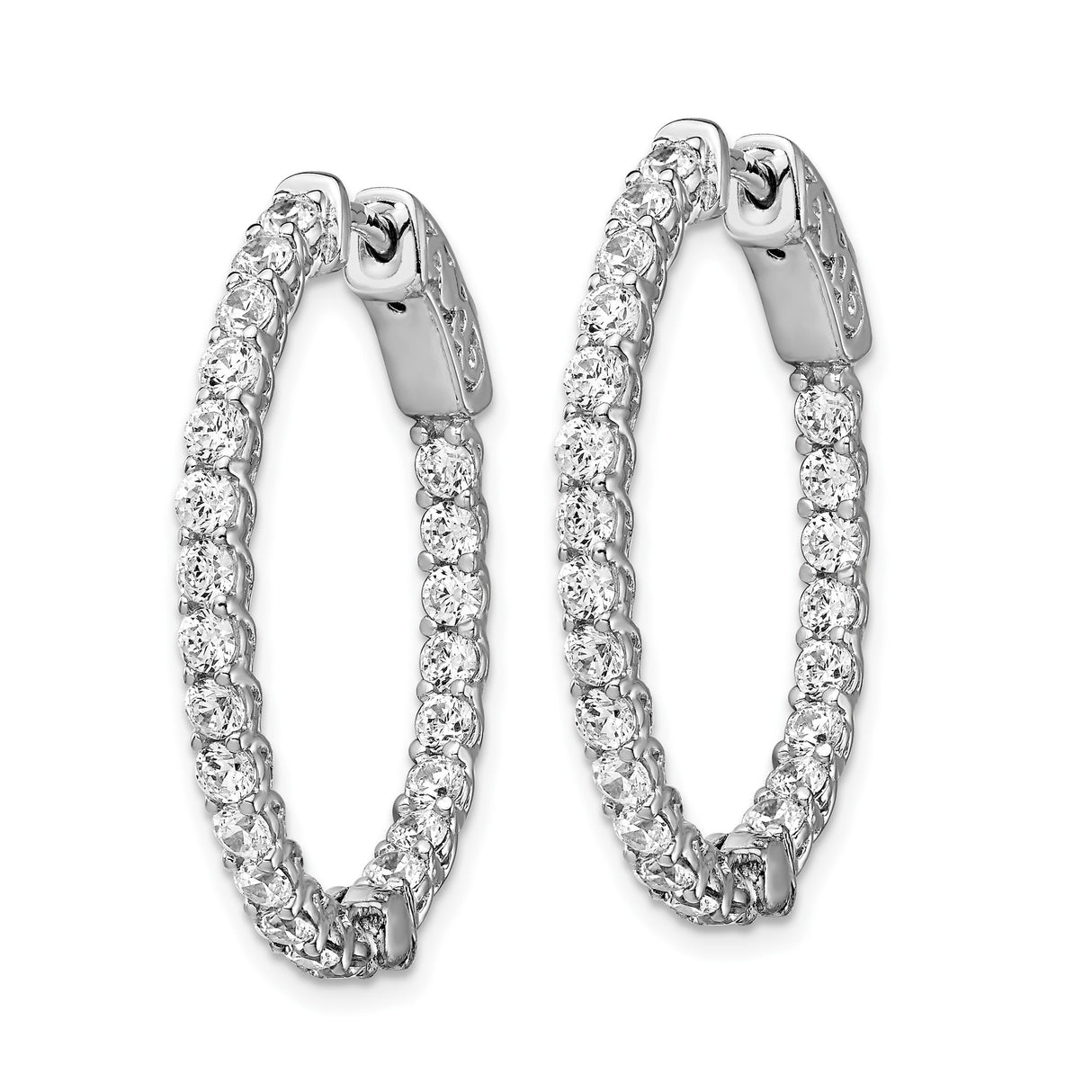 Sterling Silver Hoop Earrings with Cubic Zirconia, Celtic Knot and Eternity Symbol Design