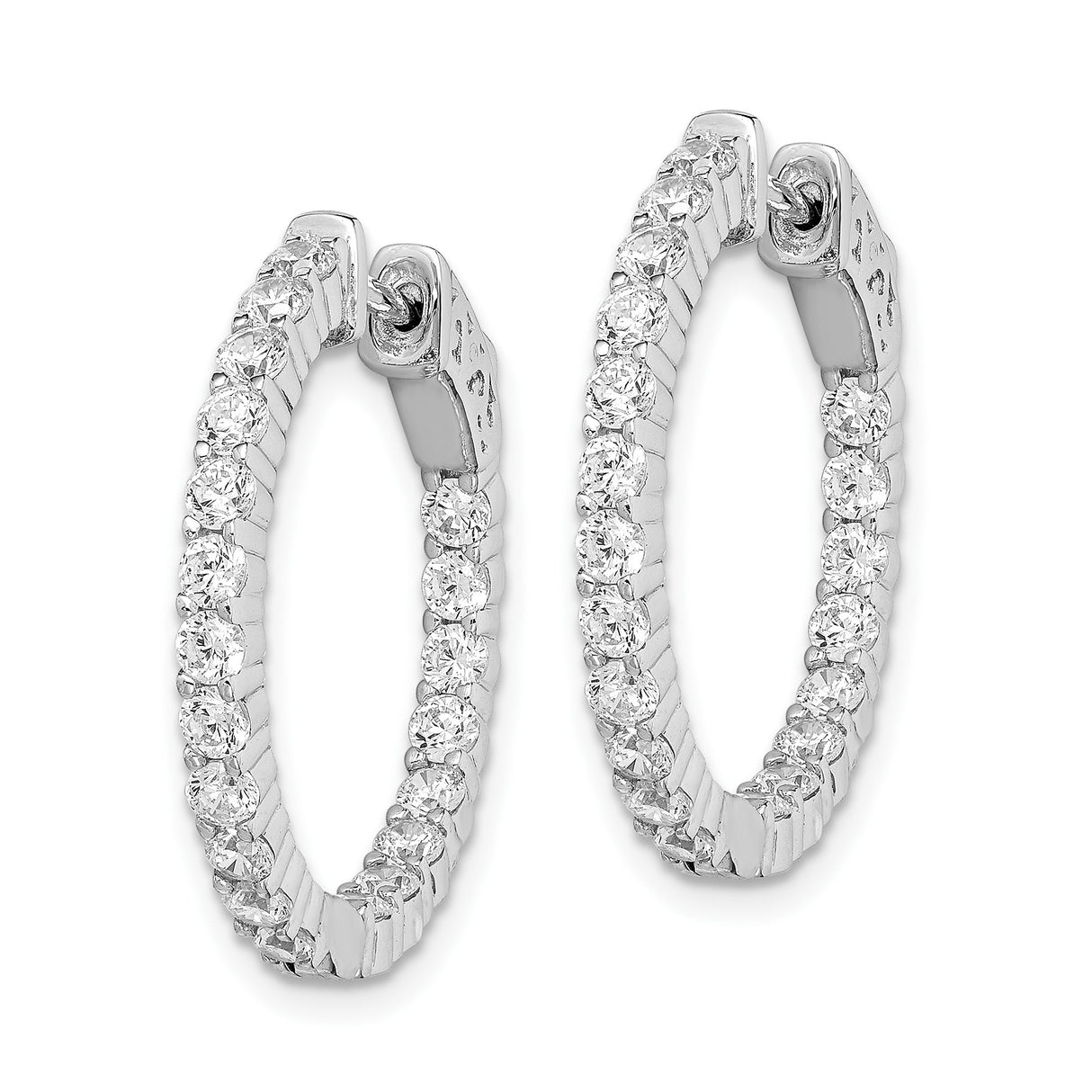 Sterling Silver Hoop Earrings with Cubic Zirconia, Full Eternity Circle Design