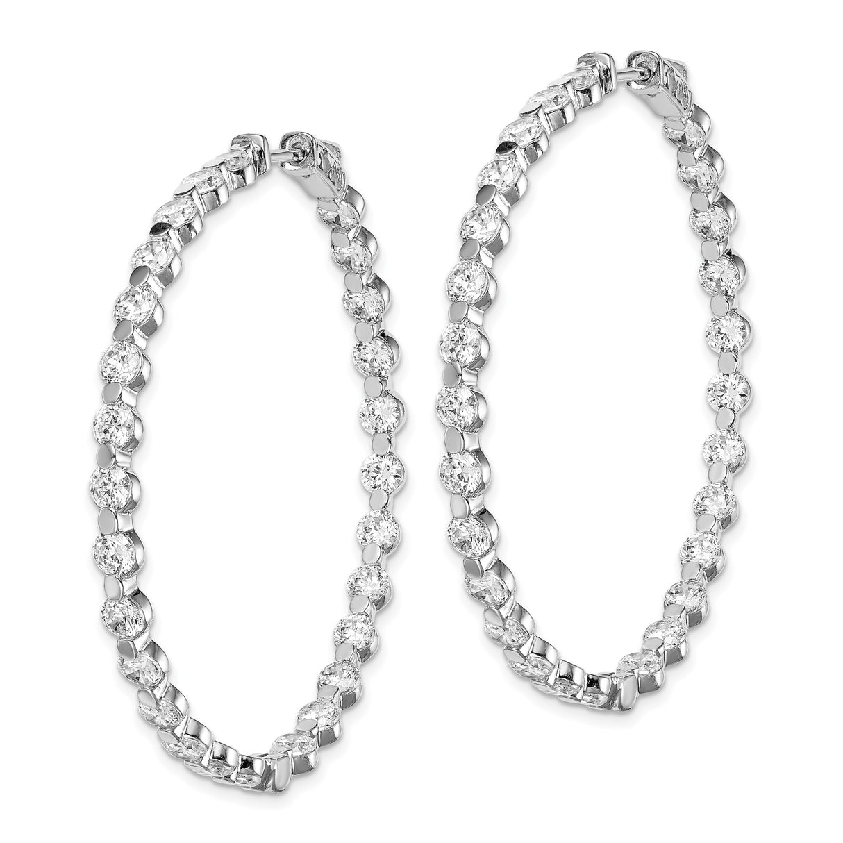 Sterling Silver Tennis Bracelet Set with Cubic Zirconia and Textured Chain Link Design