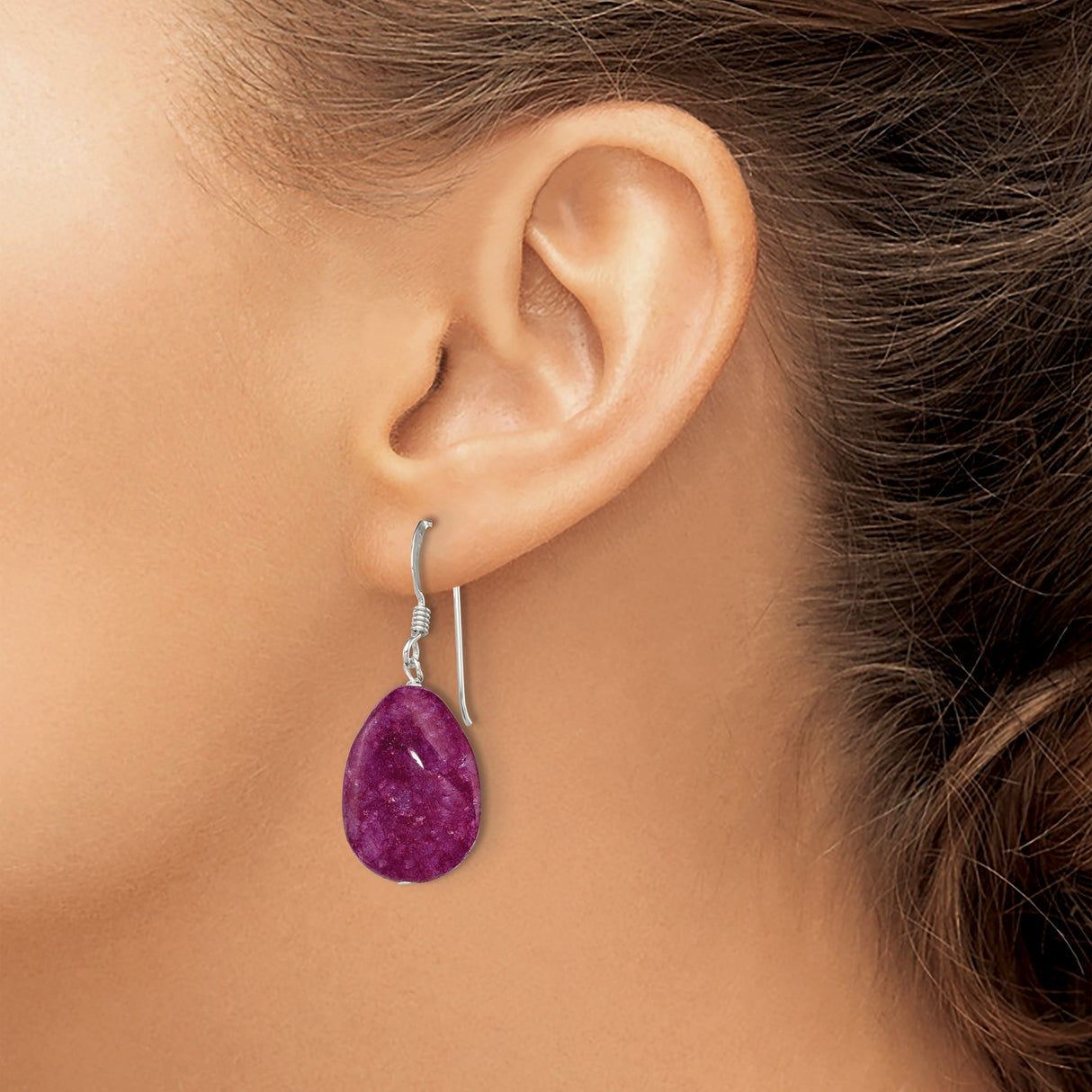 Sterling Silver Teardrop Earrings with Aventurine, Handcrafted Dangle Design for Women