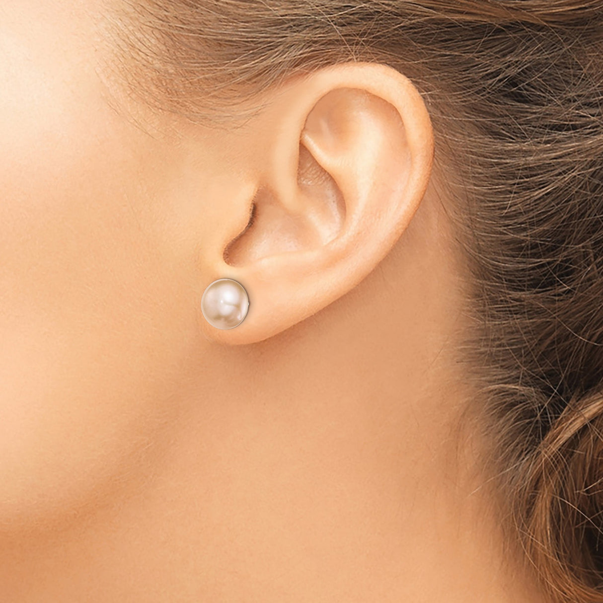 Sterling Silver Stud Earrings with Pink Freshwater Pearls, Classic Bridal Jewelry for Women