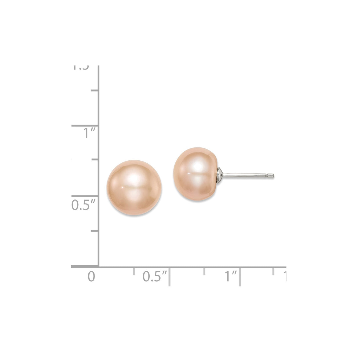 Sterling Silver Stud Earrings with Pink Freshwater Pearls, Classic Bridal Jewelry for Women