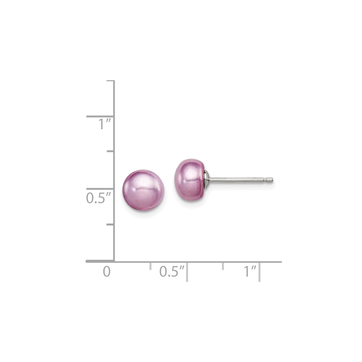 Sterling Silver Pearl Stud Earrings, Round Freshwater Pink Pearls, Minimalist Dainty Style