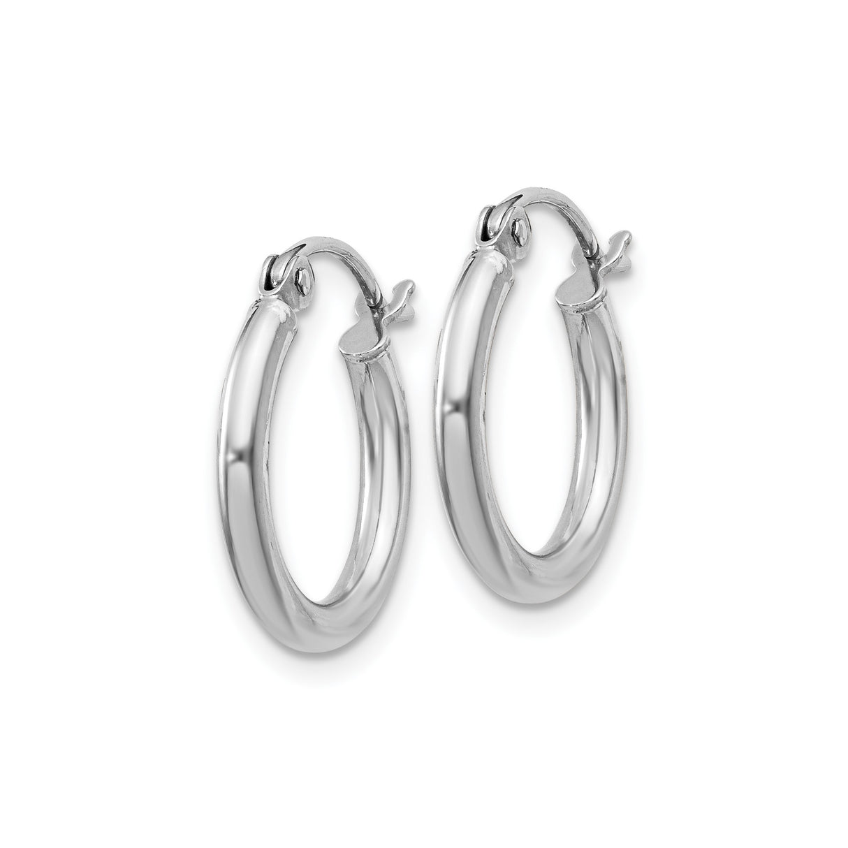 Sterling Silver Hoop Earrings, Classic Round Polished Minimalist Design for Women