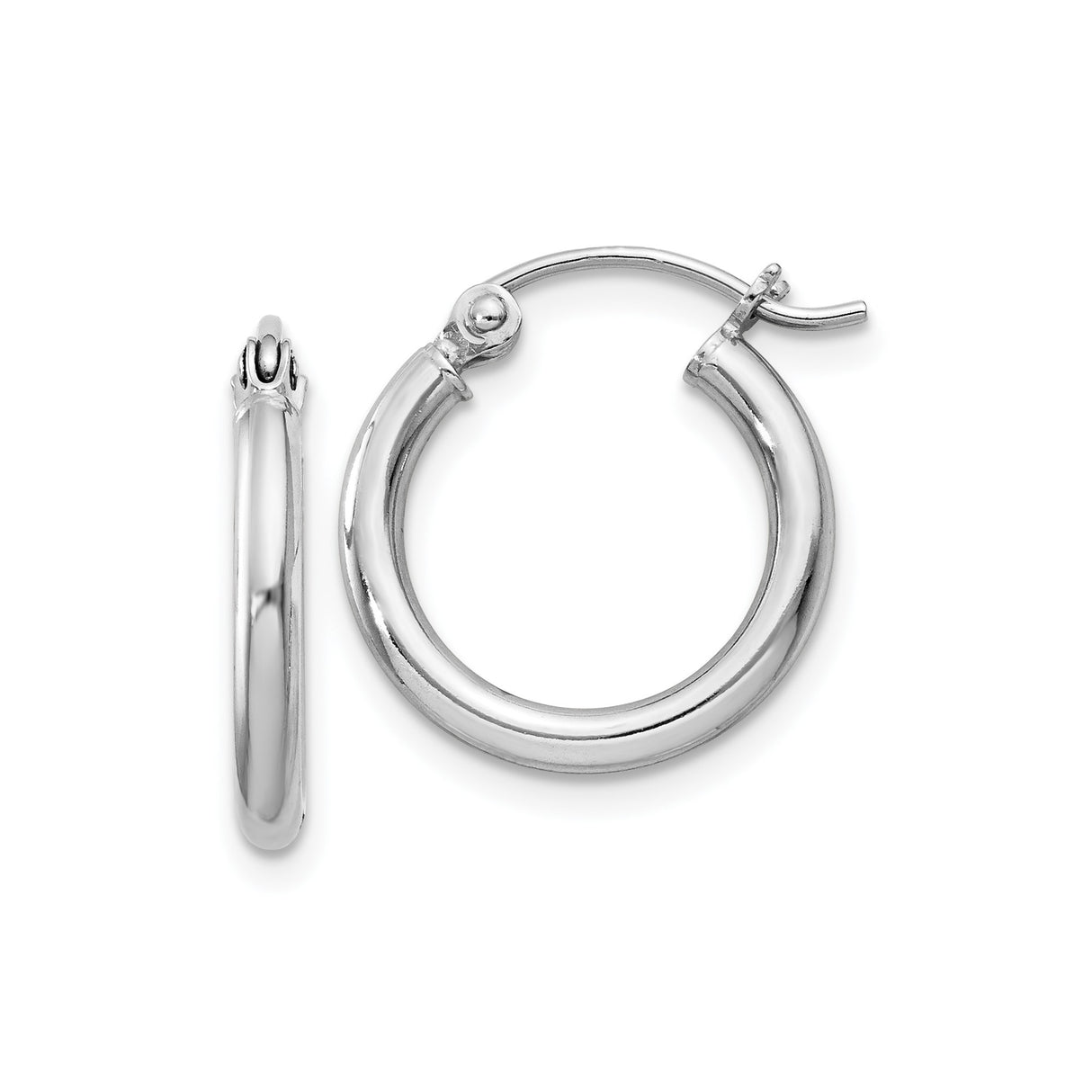 Sterling Silver Hoop Earrings, Classic Round Polished Minimalist Design for Women